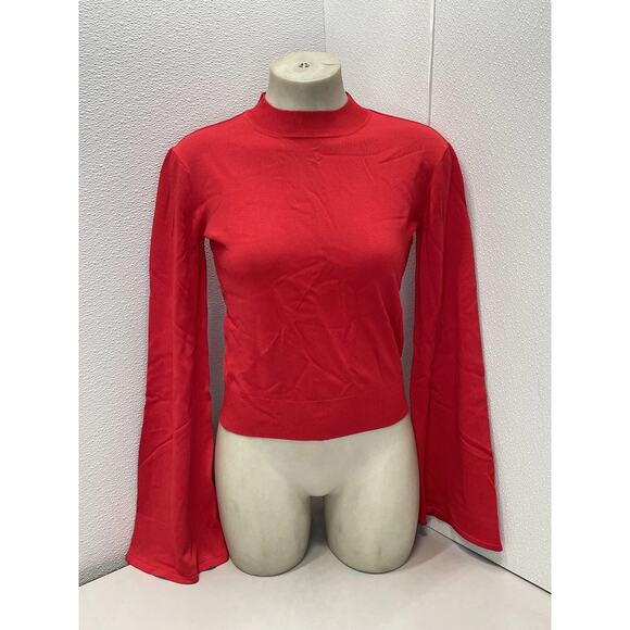 Solid & Striped Babetta Bell Sleeve Sweater Apple Red - M - Picture 6 of 7